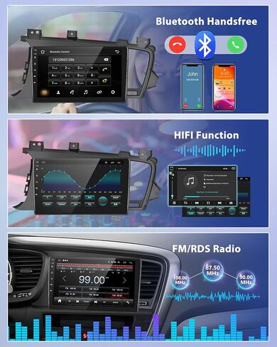 Podofo【Upgrade 2+64G】Car Stereo for Kia Optima K5 2010-2013 with Carplay&Android Auto Replacement in Dash Navigation GPS Units,Car Audio Receiver with Bluetooth,GPS,WiFi,SWC,FM&RDS Radio+Backup Camera in Saudi Arabia