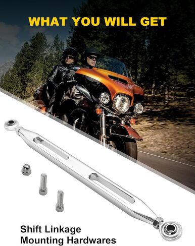 Shift Linkage Chrome Shift Linkage Rod Compatible for Harley Davidson 1986-2024 Softail Dyna Fatboy Street Glide Road Glide Road King Electra Glide in Saudi Arabia