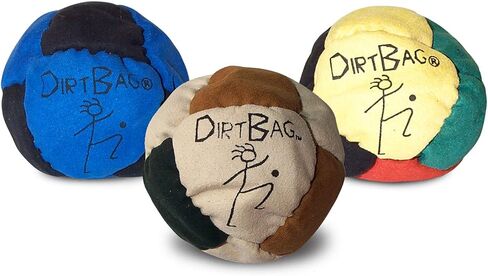 World Footbag Dirtbag Footbag 8-Panel Synthetic Suede and Sand Filled Hacky Sack Footbag | 3-Pack Assorted Color in Saudi Arabia