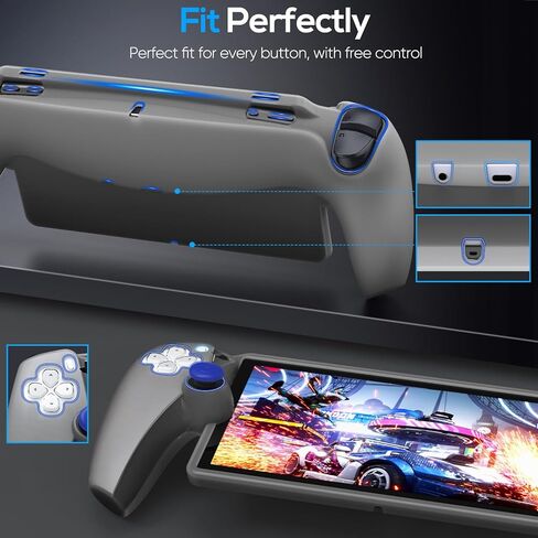 حافظة حماية FYOUNG لبوابة Playstation، غطاء حماية من السيليكون الناعم مع حماية كاملة ومقابض إبهام غير قابلة للانزلاق لمجموعة ملحقات Playstation Remote Player - أسود in Kuwait