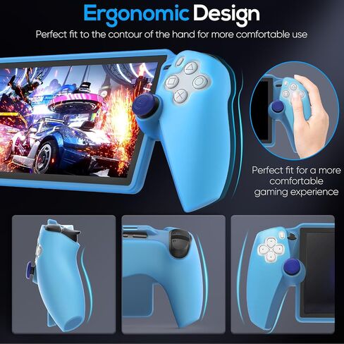 FYOUNG Protective Case for Playstation Portal, Silicone Soft Grip Cover Case Protector with Full Protection and Non-Slip Thumb Grips Accessories Kit for Playstation Remote Player-Black in Saudi Arabia