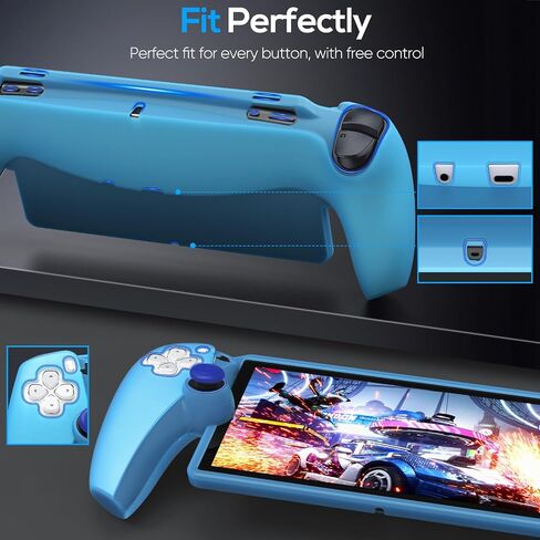 FYOUNG Protective Case for Playstation Portal, Silicone Soft Grip Cover Case Protector with Full Protection and Non-Slip Thumb Grips Accessories Kit for Playstation Remote Player-Black in Saudi Arabia