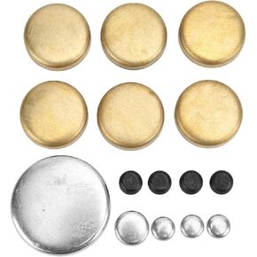 Replacement Freeze Plug Kit, Solid Brass Freeze Plug Kit MPE‑108BR Replacement Engine Expansion Plugs Fit for Small Block Windsor Engines 255ci 260ci 289ci 302ci 351ci 1962-2001