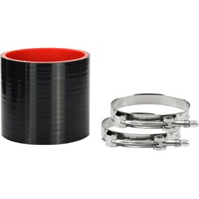 Ucreative 3'' Straight ID: 3.0" (76mm) Silicone Hose Coupler High Temperature 4-ply with T-Bolt Clamp