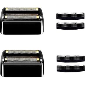 Replacement Foil and Cutter for Barberology Electric Shaver, Double Foil Shaver Replacement Head, Replacement Head Compatible with BaBylissPRO Barberology FXFS2 Electric Razors (Black)