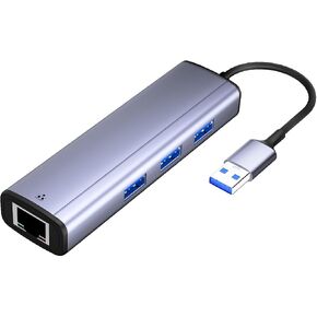 USB C 3.0 to Ethernet Adapter for iPhone 15, IVSHOWCO 4 in 1 Type C Multiport Hub with RJ45 1000 Mbps, 3 x USB 3.0 Ports Compatible with MacBook Air/Pro,iMac, iPad Pro, Surface Pro 7, Chromebook in Kuwait
