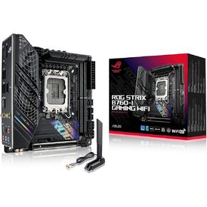ASUS ROG Strix B760-I Gaming WiFi 6E Intel® B760(13th and 12th Gen)LGA 1700 mini-ITX motherboard,8 + 1 power stages,DDR5 up to 7600 MT/s, PCIe 5.0,2xM.2 slots,USB 3.2 Gen 2x2 Type-C,Aura Sync RGB