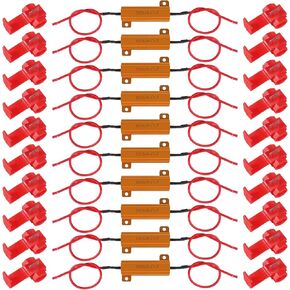 10pcs 50W 6ohm Load Resistors, Fix LED Bulb Fast Hyper Flash Turn Signal Blink Error Code for Flickering LED Turn Signal Light LED License Plate Lights DRL