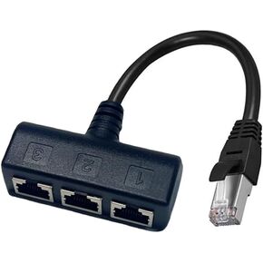 RJ45 Ethernet Splitter Cable, HRIOEKAX RJ45 1 Male to 3 Female LAN Ethernet Network Splitter Suitable Super Cat5, Cat5e, Cat6, Cat7 LAN Ethernet Socket Connector Adapter