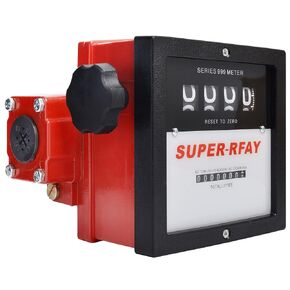 1" Mechanical Fuel Meter 23-151 LPM, 4-digital Aluminum Diesel Gasoline Flow liter Meter for Fuel Transfer Pumps