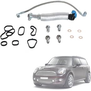 Turbo Turbocharger Oil Feed Line & Oil Return Line & Gasket Seals Set Fit for Mini Cooper R55 R56 R57 R58 R59 R60 R61 2007-2016# 11657534454, 11658617069, 11427557009