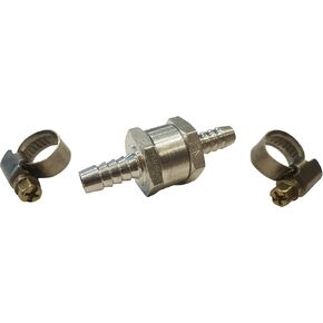 8mm, 5/16", Fuel Check Valve, Inline, One-Way, Non-Return, Aluminum, WITH CLAMPS, for Water, Gas, Diesel, Oils, on UTV, Quad, Snowmobile, Motorcycle, Jetski, Mower, Blower, Car, Truck, Tractor