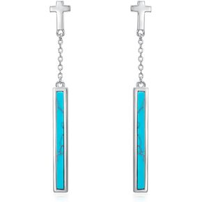 PELOVNY Cowboy Boot Earrings S925 Sterling Silver Moonstone Cowgirl Drop Dangle Earrings Moonstone Jewelry Gifts for Women Girls in Saudi Arabia