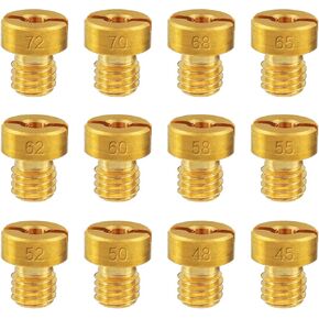 12pcs 5mm Carburetor Main Jet Kit 45/48/50/52/55/58/60/62/65/68/70/72 for replacing Vm22 Vm24 Vm26 125cc 150cc 200cc 250cc Dirt Bike and ATV