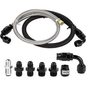 طقم خرطوم توجيه كهربائي 3 مرايا متوافق مع CHEVY C10، خراطيم مضخة مضفرة من الفولاذ المقاوم للصدأ من النايلون، مجموعة خط وقود مبادلة 6AN 3/8 بوصة LS in Kuwait