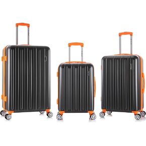 Rockland Paris Hardside Luggage with Spinner Wheels, Black, 3-Piece Set (20/24/28)
