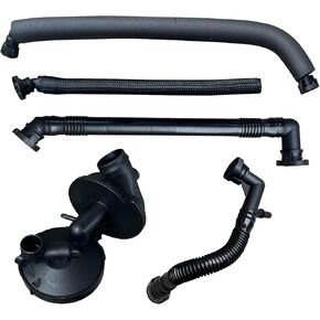 Crankcase Ventilation Valve Oil Separator Hose Compatible with BMW E46 E60 E39 X3 X5 320i, 323i, 325, 325i 328i, 330i, 525i, 528i CCV PCV Valve Ventilation Separator 5 Piece Value Kit 11617501566