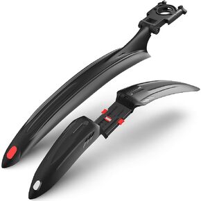 Velmia Fahrrad Schutzblech Set [24-29 Zoll] - Universal Fahrradschutzblech, Mountainbike, MTB Steckschutzblech Zum Schutz VOR Spritzwasser & Schmutz