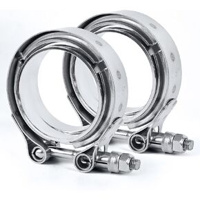 EVIL ENERGY 2.5 Inch V Band Clamp with Flange Male Female Stainless Steel 2PCS
