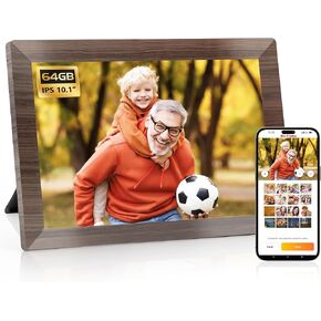 Digital Picture Frame, HAOVM 10.1 inch 64GB Storage WiFi Digital Photo Frame, HD Touchscreen, Share Photos and Videos Instantly via App, Email, USB C Drive, SD Card, Auto Rotate, Gift for Parents