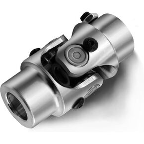 3/4" Round x 3/4" DD Chrome Steering Universal Joint Single U Joint Shaft,Total Length: 83mm (3-1/4")