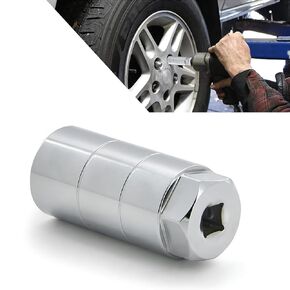 1 PC Car Oil Pressure Sensor Switch Sleeve, 3/8" Driver 45# Steel Anti-Slip Hexagonal Design Oil Pressure Sending Socket, Universal Automotive Anti-Theft Key Sleeve Accessorie (Silver)