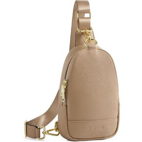 Kattee Sling Bag for Women, Genuine Leather Fanny Packs for Women, Small Crossbody Chest Bag with RFID Blocking, Black