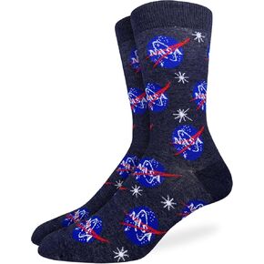 Good Luck Sock Men's NASA Socks, Blue, Adult