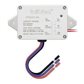 Enclosed Power Control Relay, Briidea 20 Amp SPDT Power Relay with 24 VAC/DC/120 VAC Coil, Compatible with HVAC, Temperature Controller Switches