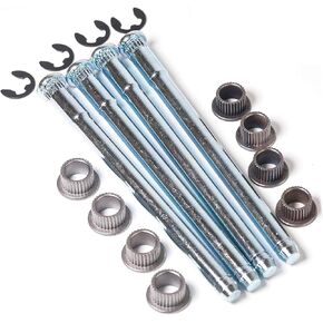 16 PCS Car Door Hinge Pin Bushing Kit, 5.31" x 0.55" Driver's Side Door Hinge Repair Kit, with E-Ring Clamp Mounting Accessories, Compatible with 1988-2002 Chevrolet GMC (Silver)
