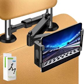 najiaxiaowu Headrest Tablet Holder for Car,ipad Headrest Mount for Car Fits for 5.5-10.2 Inch Phones/Tablet/ipad Car Tablet Holder with 360° Rotating Adjustable Road Trip Essentials for Kids,Black