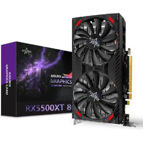 AISURIX RX 5500 XT 8gb GDDR6 Graphics Card,128 Bit, 3XDP, HDMI, PCI Express 4.0X8, 8pin with Fan Intelligent System,Gaming PC Computer Video Cards with 3X DisplayPort +1X HDMI (Style 1)