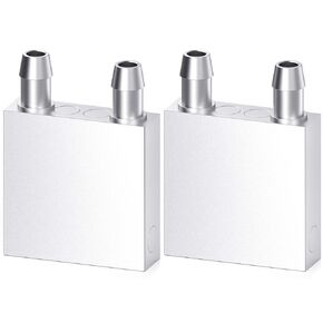 DIYhz Aluminum Water Cooling Block, Liquid Water Cooler Heat Sink System for PC Computer CPU Graphics Radiator Heatsink Endothermic Head Silver 2pcs(40mm x 160mm x 12mm)