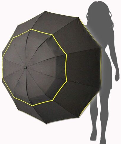Kalolary UPF 50+ UV Protection Compact Golf Umbrella,62 Inch Extra Large Oversize Double Canopy Vented Umbrella Windproof Waterproof for Men and Women in Kuwait