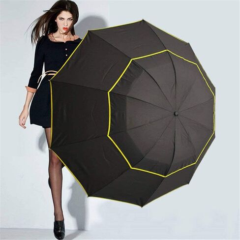 Kalolary UPF 50+ UV Protection Compact Golf Umbrella,62 Inch Extra Large Oversize Double Canopy Vented Umbrella Windproof Waterproof for Men and Women in Kuwait