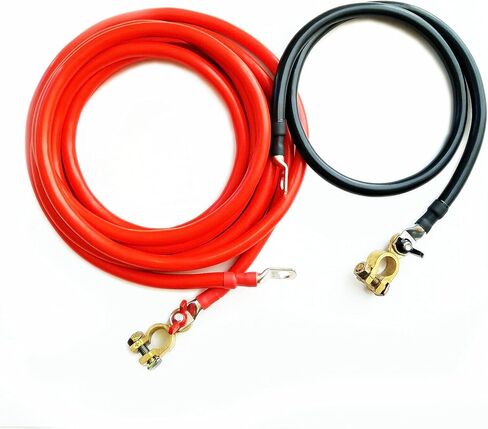 مجموعة نقل البطارية مصنوعة في الولايات المتحدة الأمريكية، كابل 2 AWG، عمود علوي 8FT أحمر / 3FT أسود in Kuwait