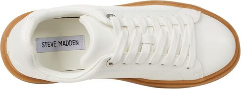 Steve Madden Women's Charlie Sneaker, White Suede, 7.5 in Saudi Arabia