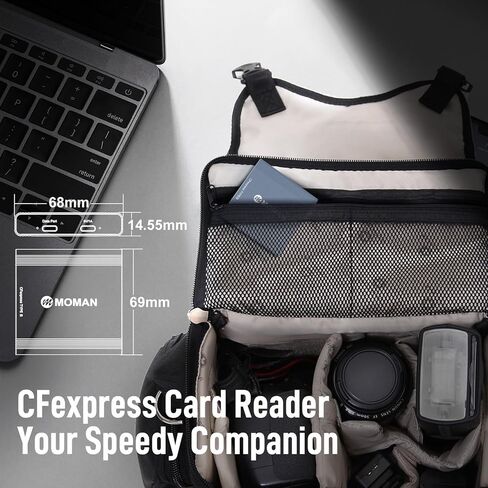 قارئ بطاقات CFexpress، قارئ بطاقات Moman C1B من النوع B USB C 3.1 Gen 2 سرعة نقل 10 جيجابت في الثانية، محول بطاقة ذاكرة محمول من الألومنيوم لنظام التشغيل Windows/Mac OS/Android، CFexpress-Memory-Card-Reader-TypeB in Kuwait