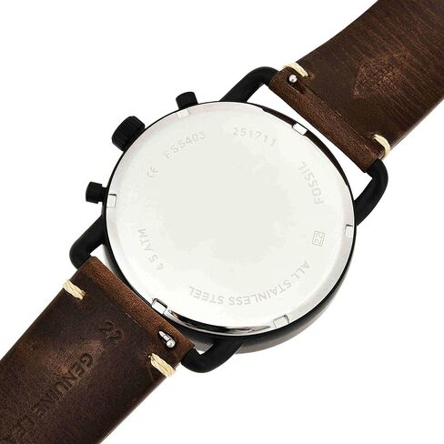 Fossil Men's Commuter Stainless Steel and Leather Casual Quartz Watch in Saudi Arabia