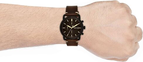Fossil Men's Commuter Stainless Steel and Leather Casual Quartz Watch in Saudi Arabia