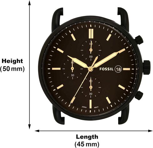 Fossil Men's Commuter Stainless Steel and Leather Casual Quartz Watch in Saudi Arabia