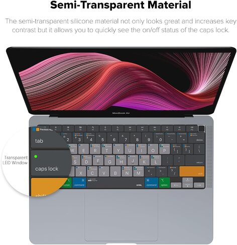 JCPal MacOS Shortcut Guide Keyboard Cover for Apple MacBook Pro 14 inch, MacBook Pro 16 inch, 2022 M2 MacBook Air 13 inch and MacBook Air M2 15 inch (US-Layout) in Saudi Arabia