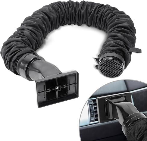 نظام تكييف هواء السيارة بتصميم متكامل بطول 6 أقدام مع محول مربع، يوجه الهواء البارد إلى المقعد الخلفي، مما يجعل المقعد الخلفي باردًا مرة أخرى، يناسب معظم الفتحات المربعة للمركبات، أسود، ACF00 in Kuwait