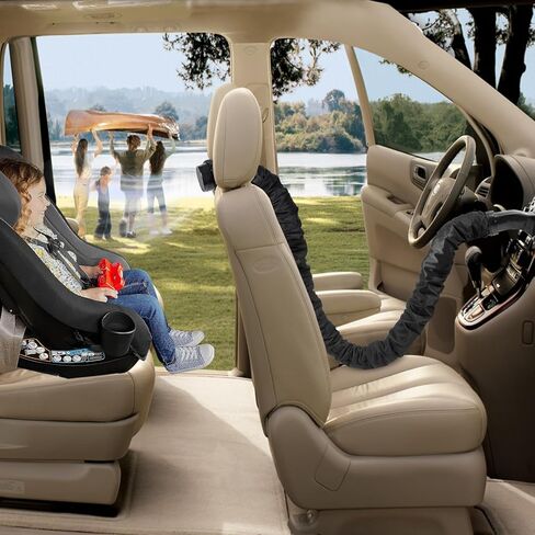 نظام تكييف هواء السيارة بتصميم متكامل بطول 6 أقدام مع محول مربع، يوجه الهواء البارد إلى المقعد الخلفي، مما يجعل المقعد الخلفي باردًا مرة أخرى، يناسب معظم الفتحات المربعة للمركبات، أسود، ACF00 in Kuwait