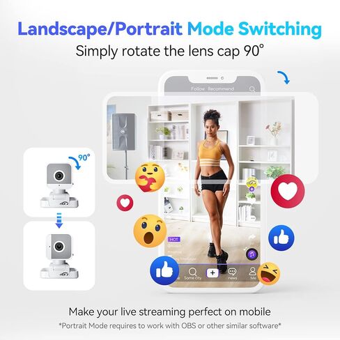 aicoco 1080p Webcam, Streaming Web Camera with Dual Microphone, AI Tracking & FHD Web Cam w/ 90° View, Plug and Play USB Computer Camera for Zoom/Skype/YouTube, PC/Laptop/Desktop, Calls/Conference in Kuwait