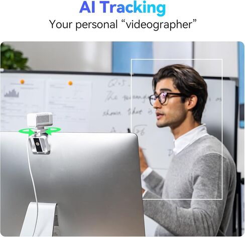 aicoco 1080p Webcam, Streaming Web Camera with Dual Microphone, AI Tracking & FHD Web Cam w/ 90° View, Plug and Play USB Computer Camera for Zoom/Skype/YouTube, PC/Laptop/Desktop, Calls/Conference in Kuwait