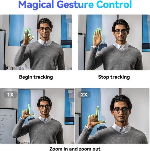 aicoco 1080p Webcam, Streaming Web Camera with Dual Microphone, AI Tracking & FHD Web Cam w/ 90° View, Plug and Play USB Computer Camera for Zoom/Skype/YouTube, PC/Laptop/Desktop, Calls/Conference in Kuwait