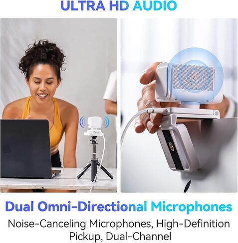 aicoco 1080p Webcam, Streaming Web Camera with Dual Microphone, AI Tracking & FHD Web Cam w/ 90° View, Plug and Play USB Computer Camera for Zoom/Skype/YouTube, PC/Laptop/Desktop, Calls/Conference in Kuwait