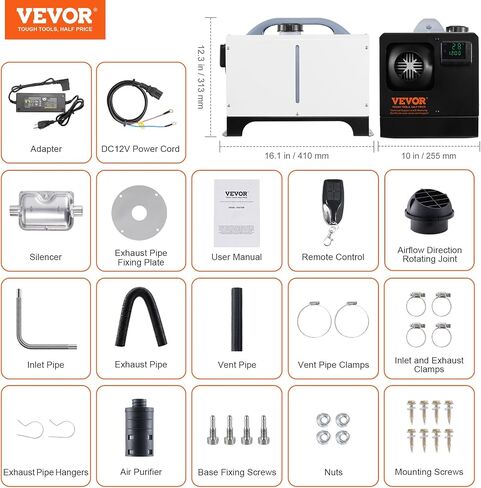 VEVOR 5-8KW Diesel Heater, Diesel Air Heater All in One with Remote Control and LCD Screen, Fast Heating Low Noise, Portable Diesel Heater for Truck Van RV Trailer Camper and Indoors in Saudi Arabia