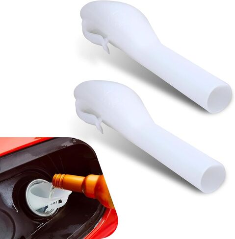 2 PCS Car Fueling Funnel, Portable Fuel System Leak-proof Easy-to-operate Fuel Tank Funnel Tube without Cap, Replacement OEM No. 8U5A-17B068-EB 1782177 1833948 2050651, for Ford (White) in Kuwait